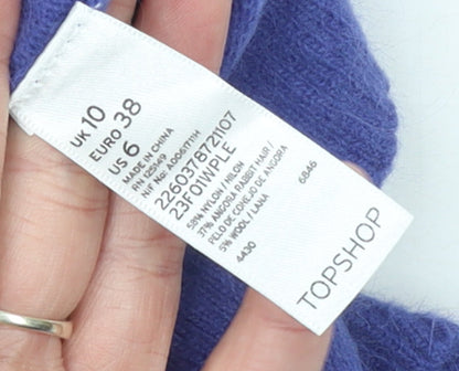 Womens UK Size 10 Topshop Purple Pullover Jumper