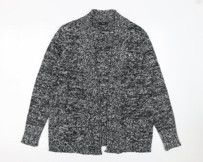 M&Co Women's Grey Chunky Knit Long Sleeve Cardigan Size 12