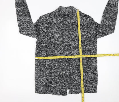 M&Co Women's Grey Chunky Knit Long Sleeve Cardigan Size 12
