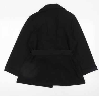 New Look Women's Black Belted Suit Jacket UK 10 Polyester Blend