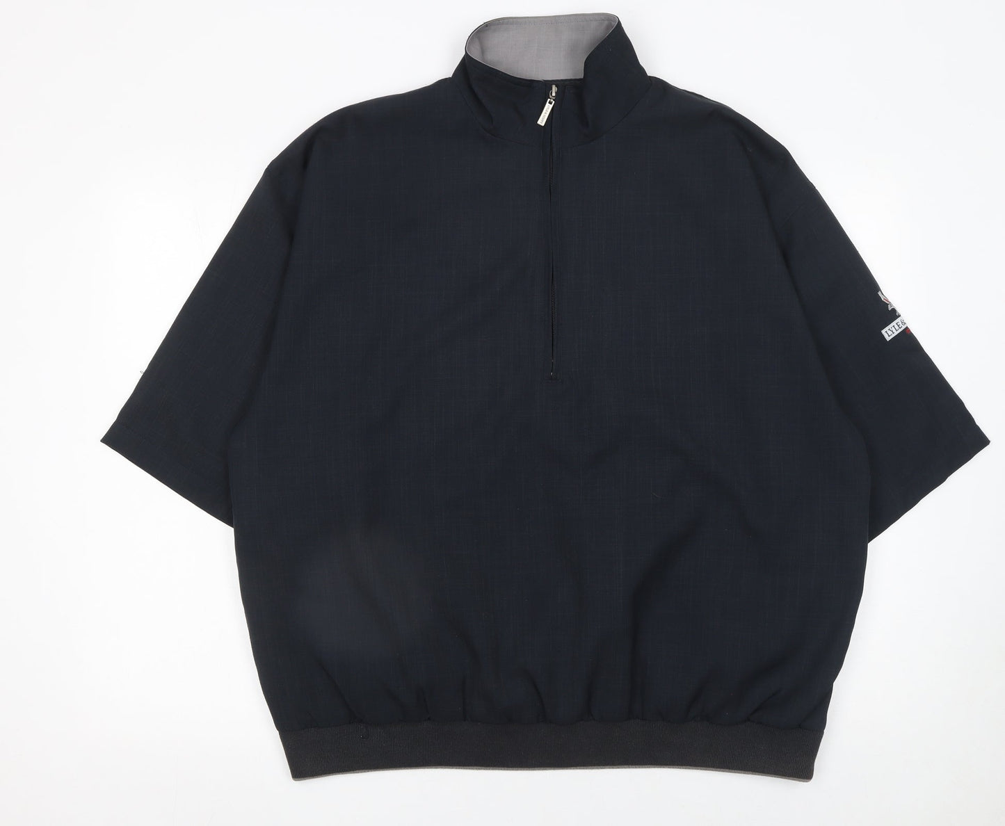 Mens UK Size L Lyle & Scott Black 1/2 Zip Sweatshirt
