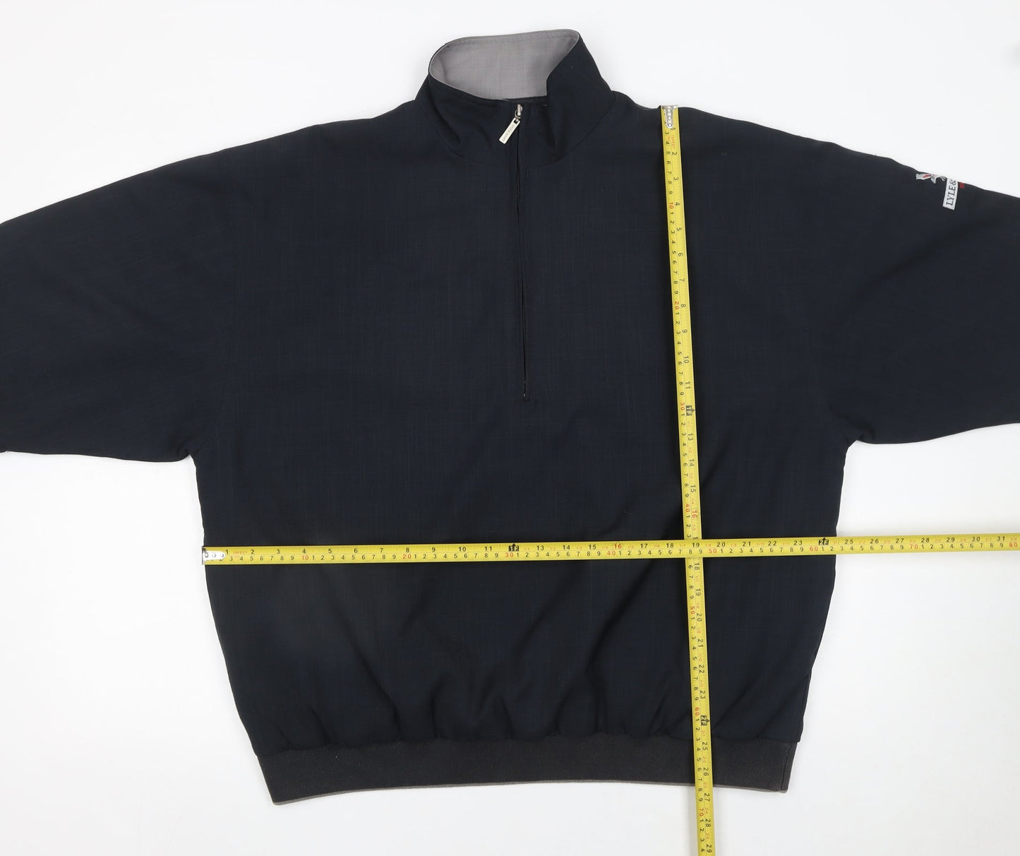Mens UK Size L Lyle & Scott Black 1/2 Zip Sweatshirt