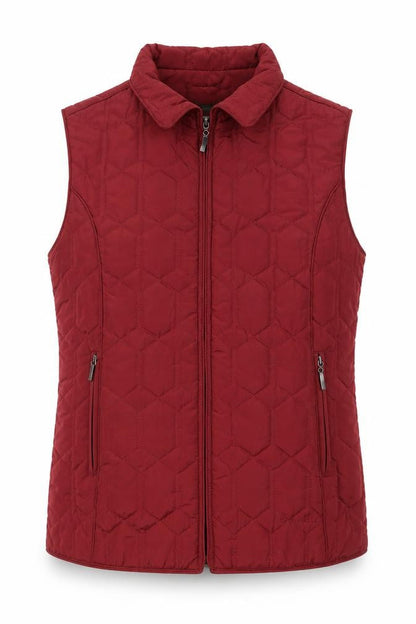 Grenouille Women's Red Quilted Lined Sleeveless Waistcoat Size 10
