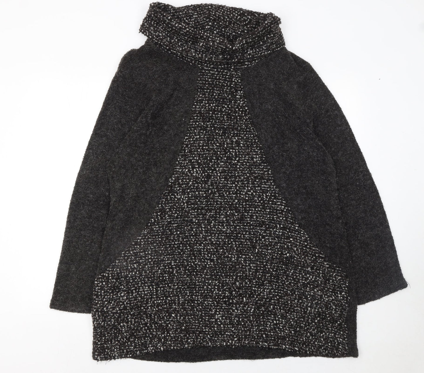 Klass Womens Grey Wool Blend Roll Neck Long Sleeve Jumper XL