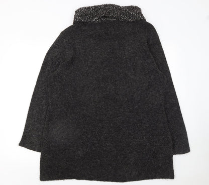 Klass Womens Grey Wool Blend Roll Neck Long Sleeve Jumper XL