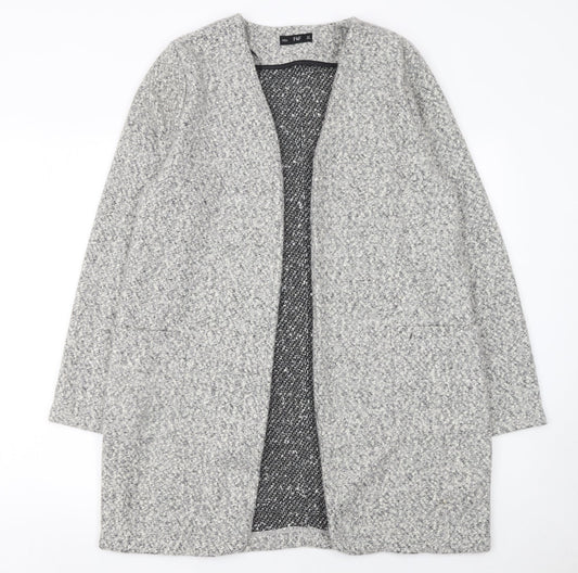 F&F Women’s Grey Longline Open Knit Cardigan UK 10