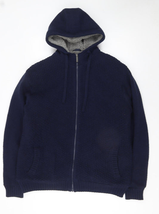 Mens UK Size XL Livergy Blue Full Zip Jumper