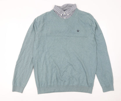 Matalan Men's Green Cotton Crew Neck Jumper L