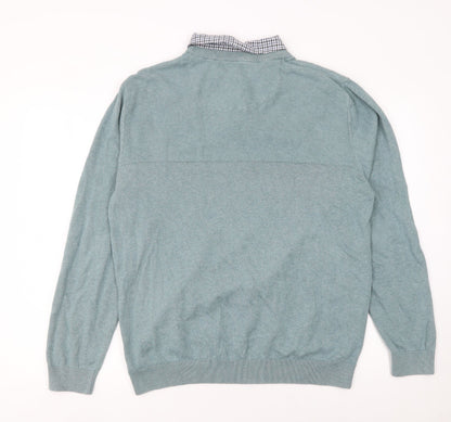 Matalan Men's Green Cotton Crew Neck Jumper L