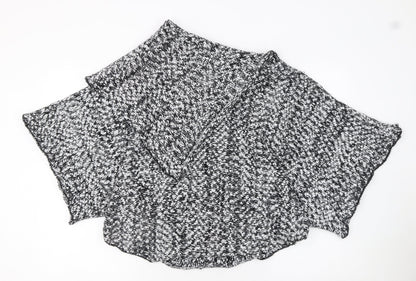 Mela Loves London Women's Black & White Knit Cape M/L Acrylic