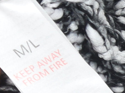 Mela Loves London Women's Black & White Knit Cape M/L Acrylic