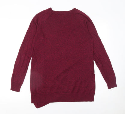 APT.9 Women's Red Knit Crew Neck Pullover Jumper Size S