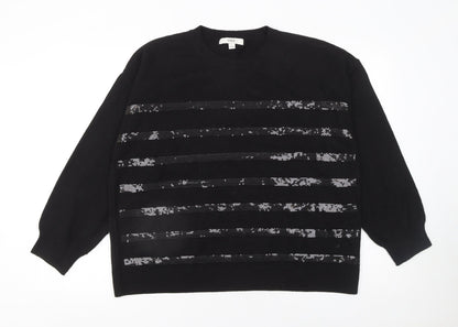 Womens UK Size L Marks and Spencer Black Pullover Jumper