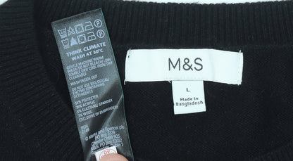Womens UK Size L Marks and Spencer Black Pullover Jumper