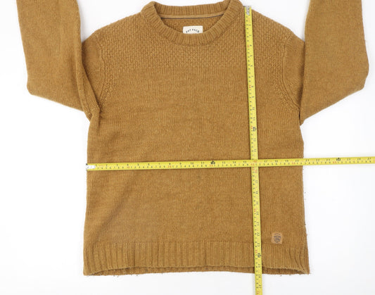 Fat Face Men’s Brown Wool Blend Crew Neck Jumper Size L