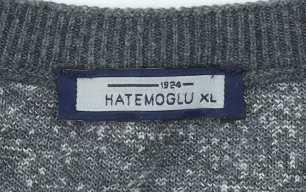 Mens UK Size XL Hatemoglu Grey Pullover Jumper