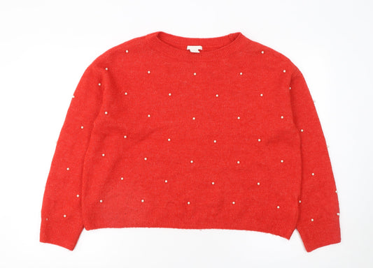 Womens UK Size 12 H&M Red Pullover Jumper