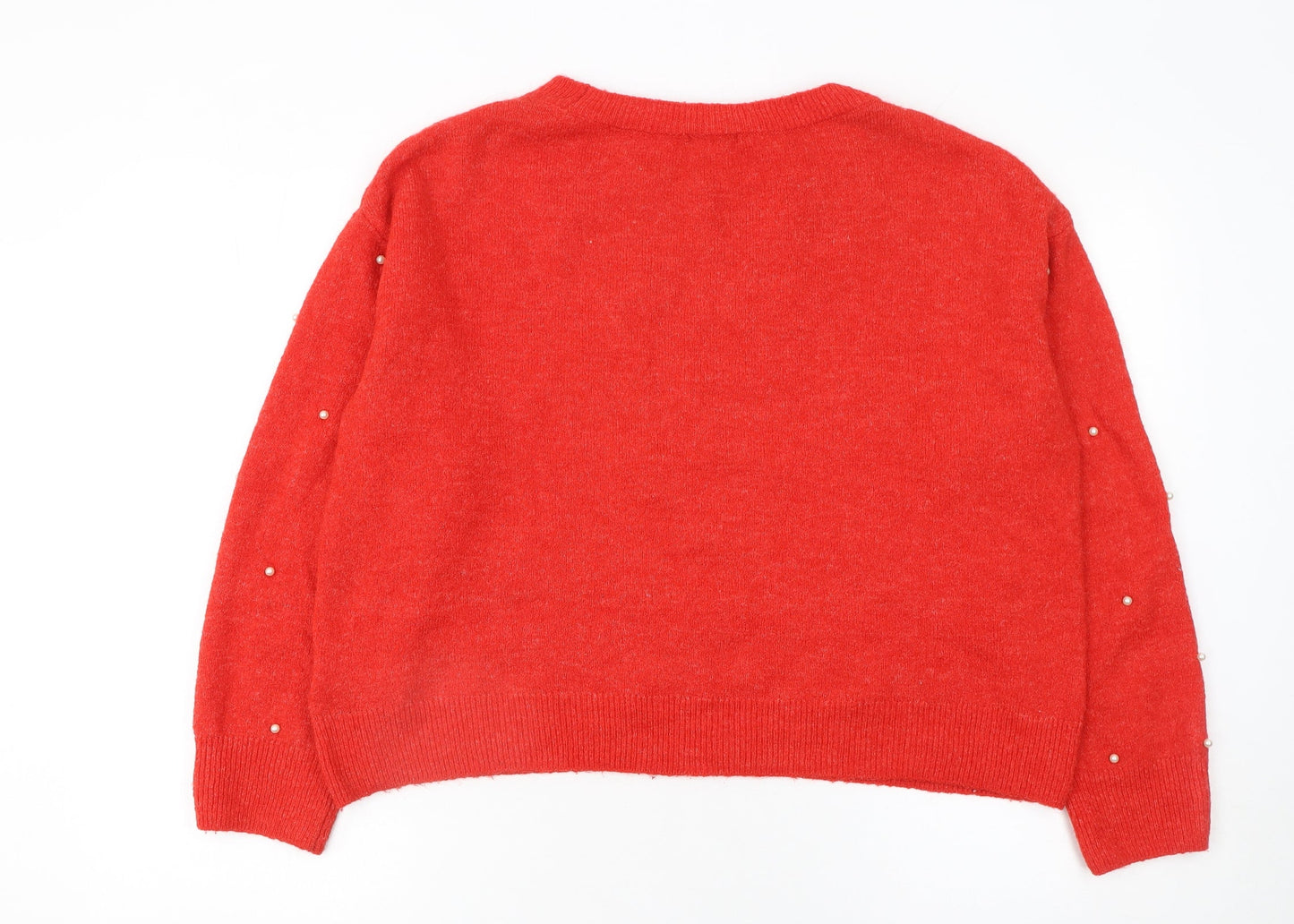 Womens UK Size 12 H&M Red Pullover Jumper