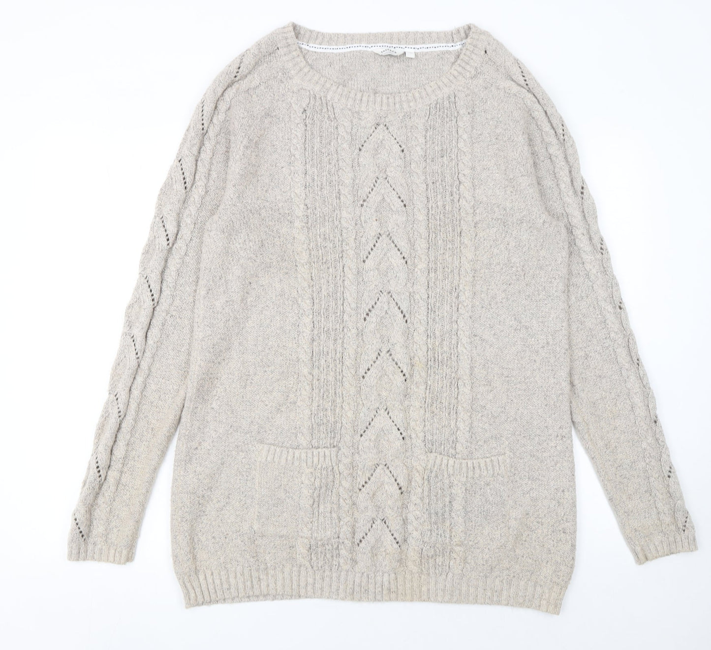 Womens UK Size 16 FatFace Ivory Pullover Jumper
