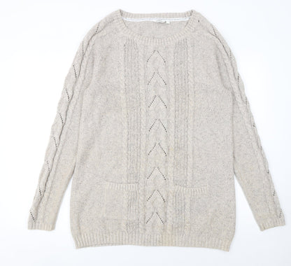 Womens UK Size 16 FatFace Ivory Pullover Jumper