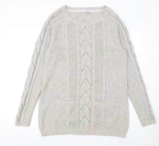 Womens UK Size 16 FatFace Ivory Pullover Jumper