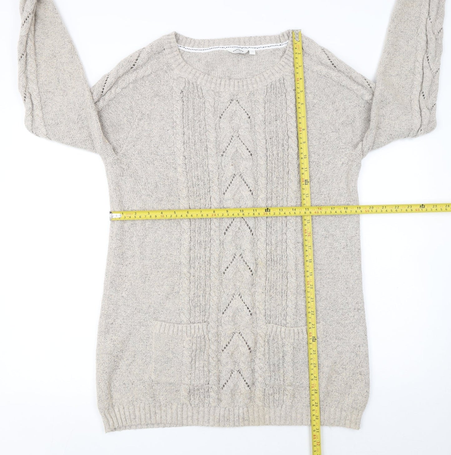 Womens UK Size 16 FatFace Ivory Pullover Jumper