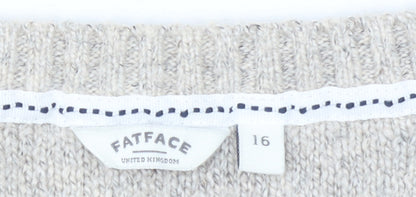 Womens UK Size 16 FatFace Ivory Pullover Jumper