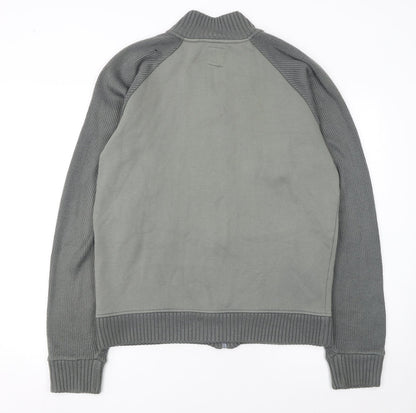 Republic Men’s Grey Full Zip Knit Jumper XL High Neck
