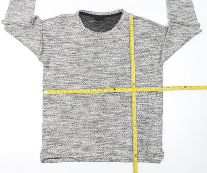 H&M Women's Grey Knit Crew Neck Long Sleeve Pullover Jumper Size S