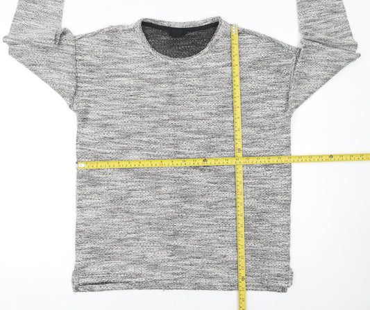 H&M Women's Grey Knit Crew Neck Long Sleeve Pullover Jumper Size S