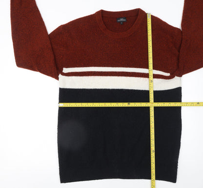 Next Men's Multicoloured XL Crew Neck Chunky-Knit Jumper