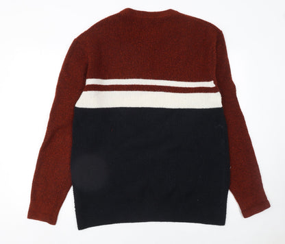 Next Men's Multicoloured XL Crew Neck Chunky-Knit Jumper
