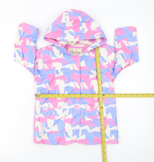 Hatley Girls Multicoloured Unicorn Hooded Rain Coat 3 Years Waterproof Lined