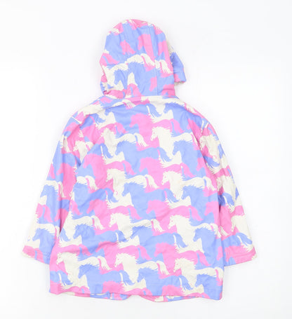 Hatley Girls Multicoloured Unicorn Hooded Rain Coat 3 Years Waterproof Lined