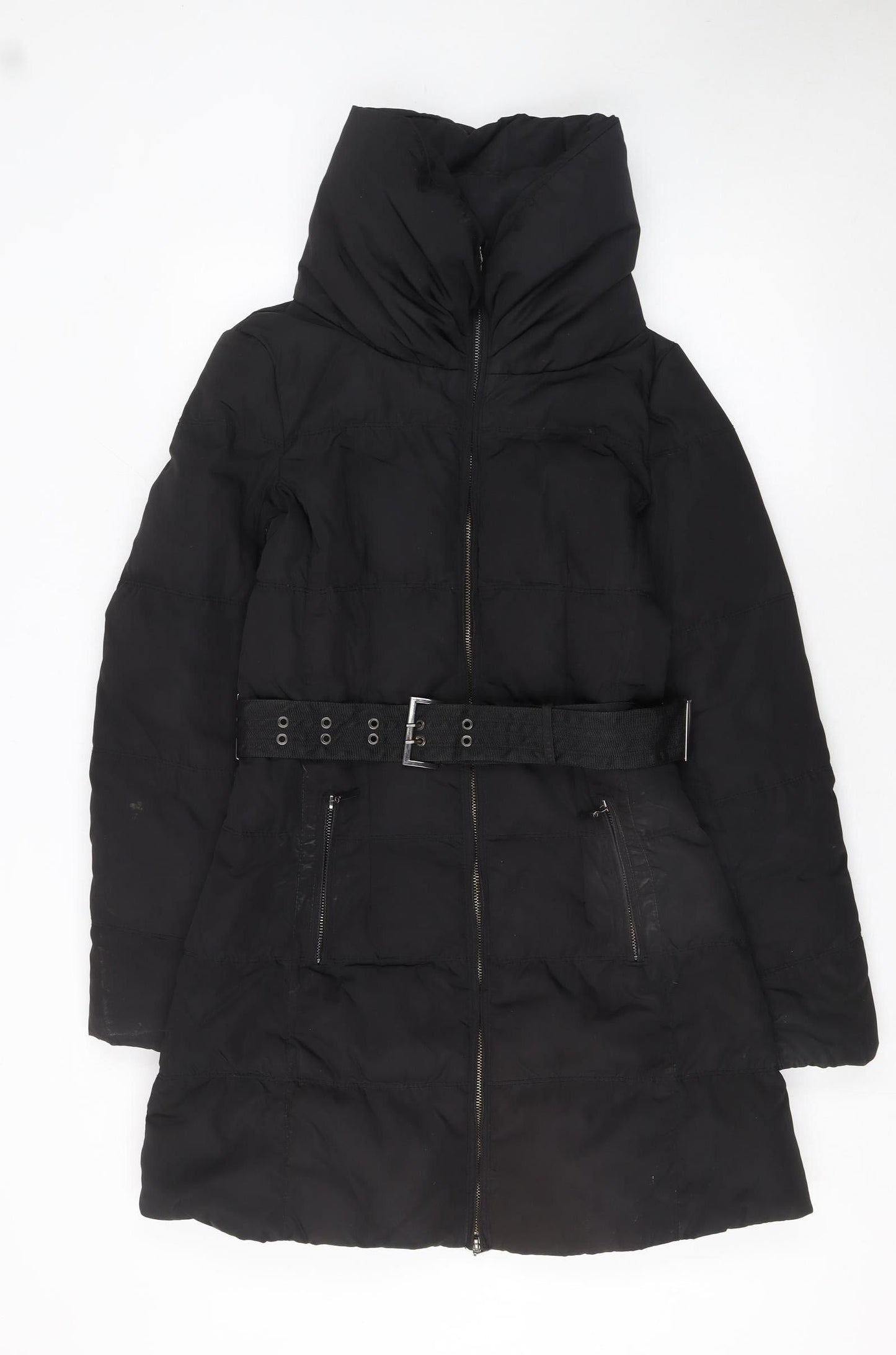 Womens UK Size 10 Zara Black Puffer Jacket