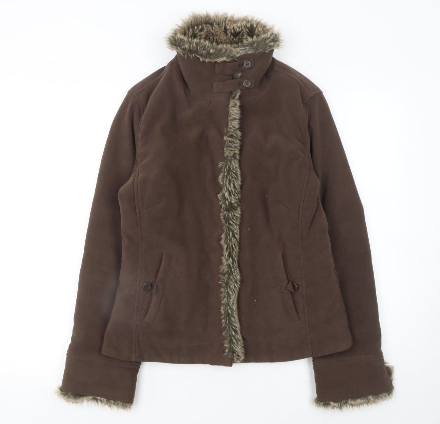 Womens UK Size 10 Monsoon Brown Biker Coat
