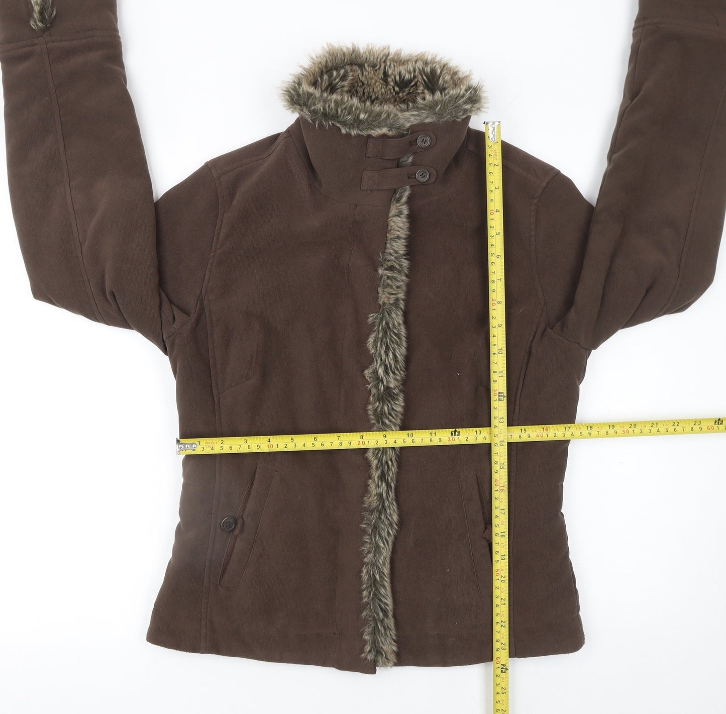 Womens UK Size 10 Monsoon Brown Biker Coat
