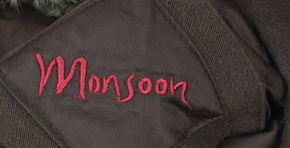Womens UK Size 10 Monsoon Brown Biker Coat