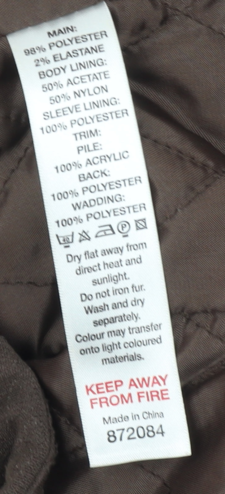 Womens UK Size 10 Monsoon Brown Biker Coat