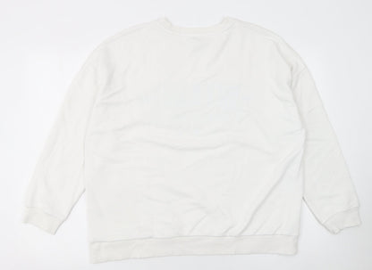 M&Co Women Ivory Miami Print Cotton Blend Sweatshirt UK 16