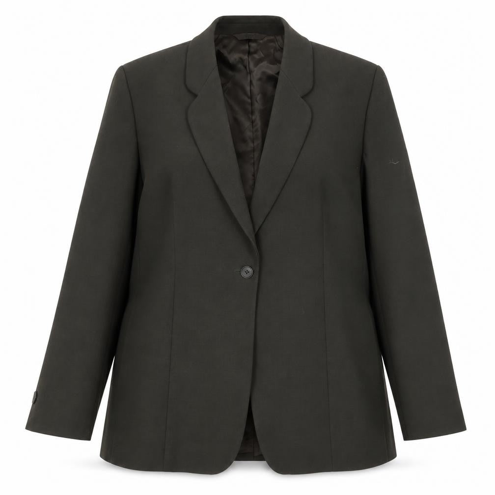 Marks and Spencer Women's Green Wool Blazer UK 16 Single-Breasted Jacket