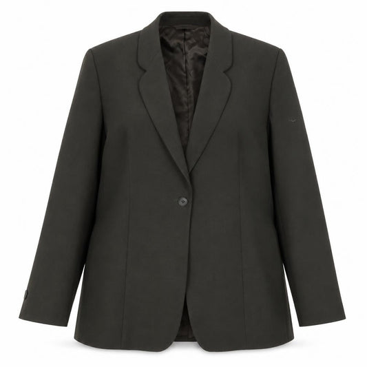 Marks and Spencer Women's Green Wool Blazer UK 16 Single-Breasted Jacket