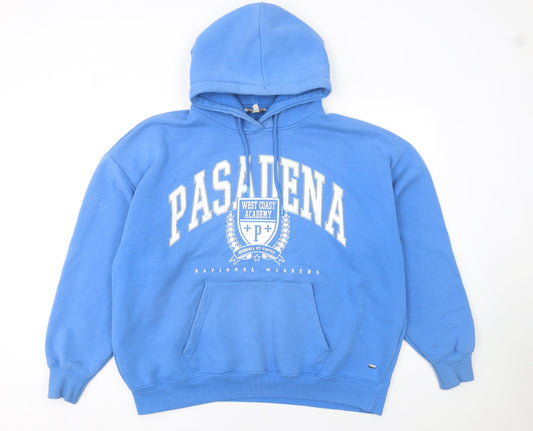 Womens UK Size M Pull&Bear Blue Pullover Hoodie