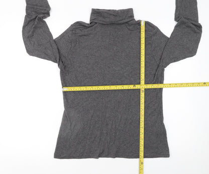Marks and Spencer Women’s Grey Roll Neck Long Sleeve Jersey Top Size 16