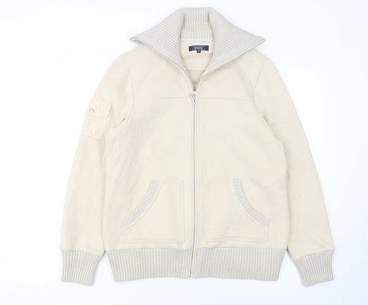 Womens UK Size 16 Maine New England Beige Full Zip Sweatshirt