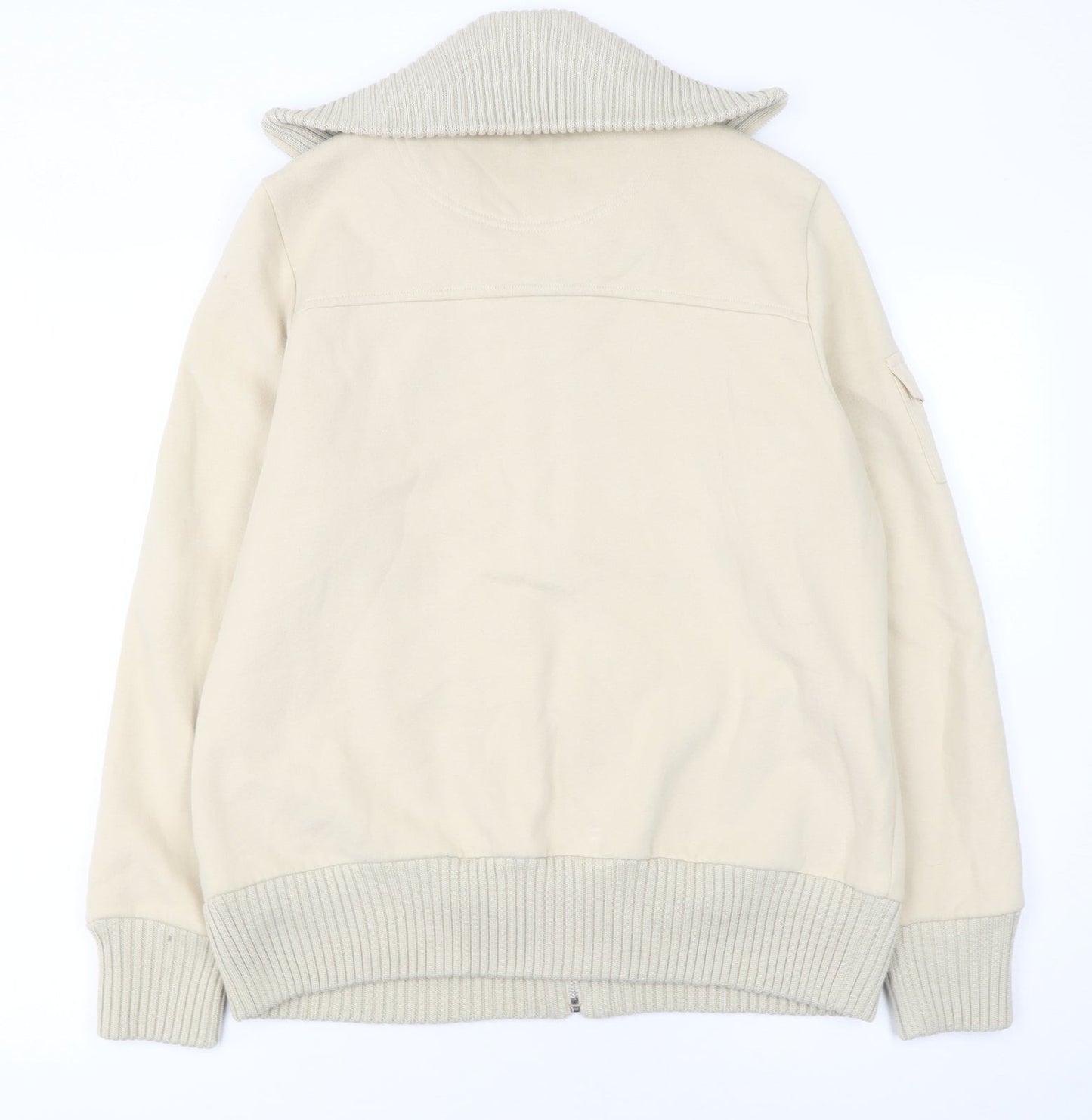 Womens UK Size 16 Maine New England Beige Full Zip Sweatshirt