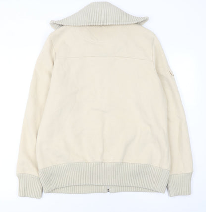 Womens UK Size 16 Maine New England Beige Full Zip Sweatshirt