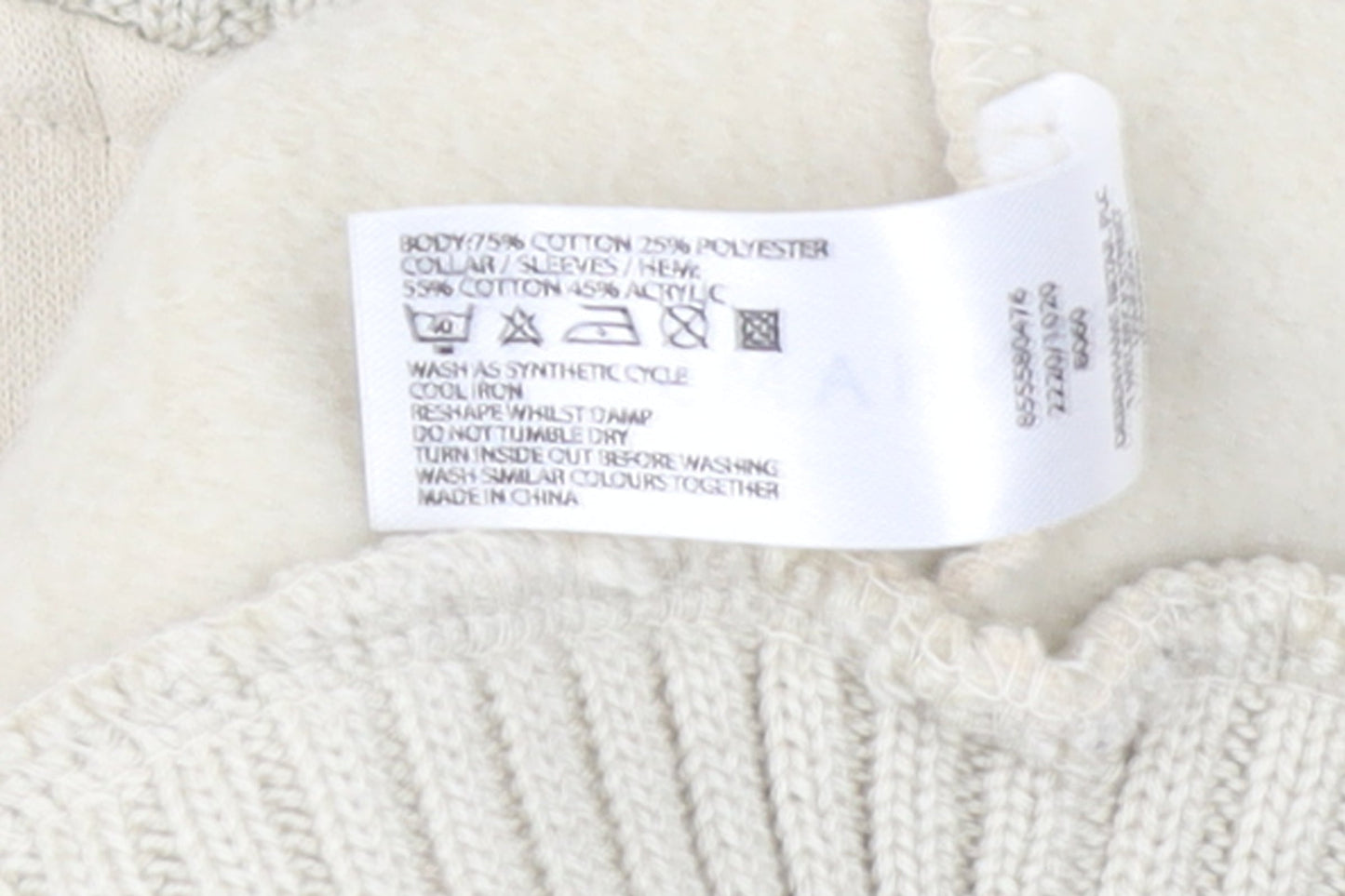 Womens UK Size 16 Maine New England Beige Full Zip Sweatshirt