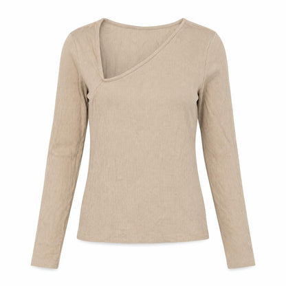 Womens UK Size M Pieces Beige Basic T-Shirt