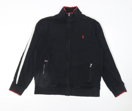 Ralph Lauren Men's Black L Track Jacket Cotton Full Zip